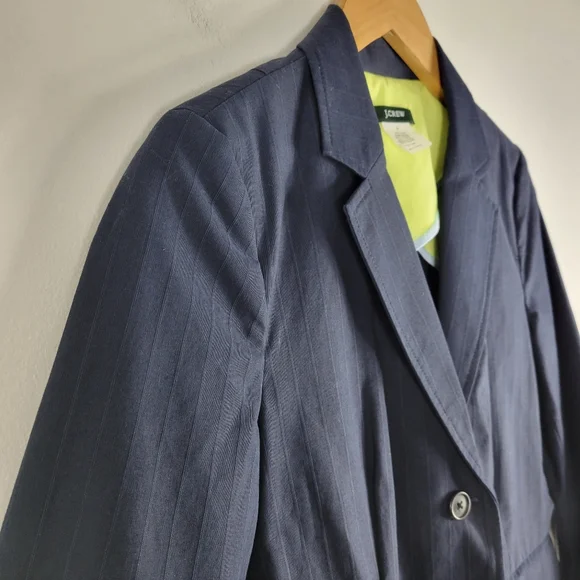 J.Crew Jacquard Pin Stripe Cotton Single Breasted Notch Lapel Blazer - Picture 3 of 8